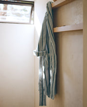 Turkish Cotton Stripe Robe in Sky with Evergreen by Parachute Home — view 5