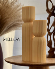 Ribbed Hourglass Pillar Candle Set - pretti.cool