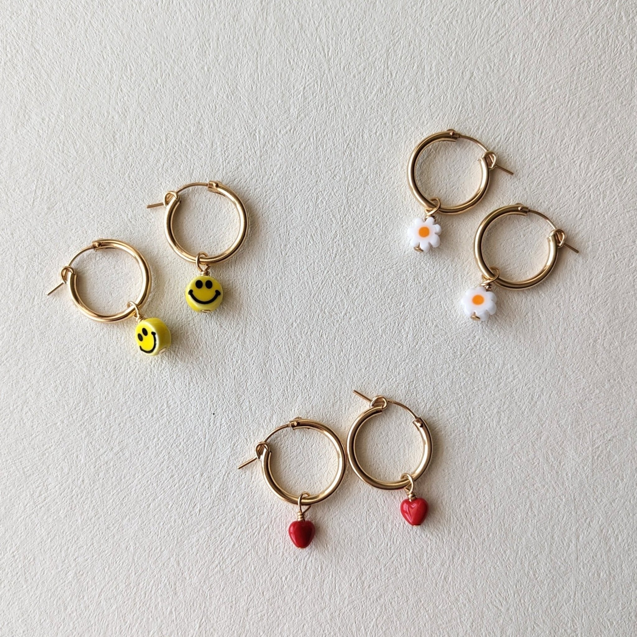 Charm Hoop Earrings | Hearts - pretti.cool