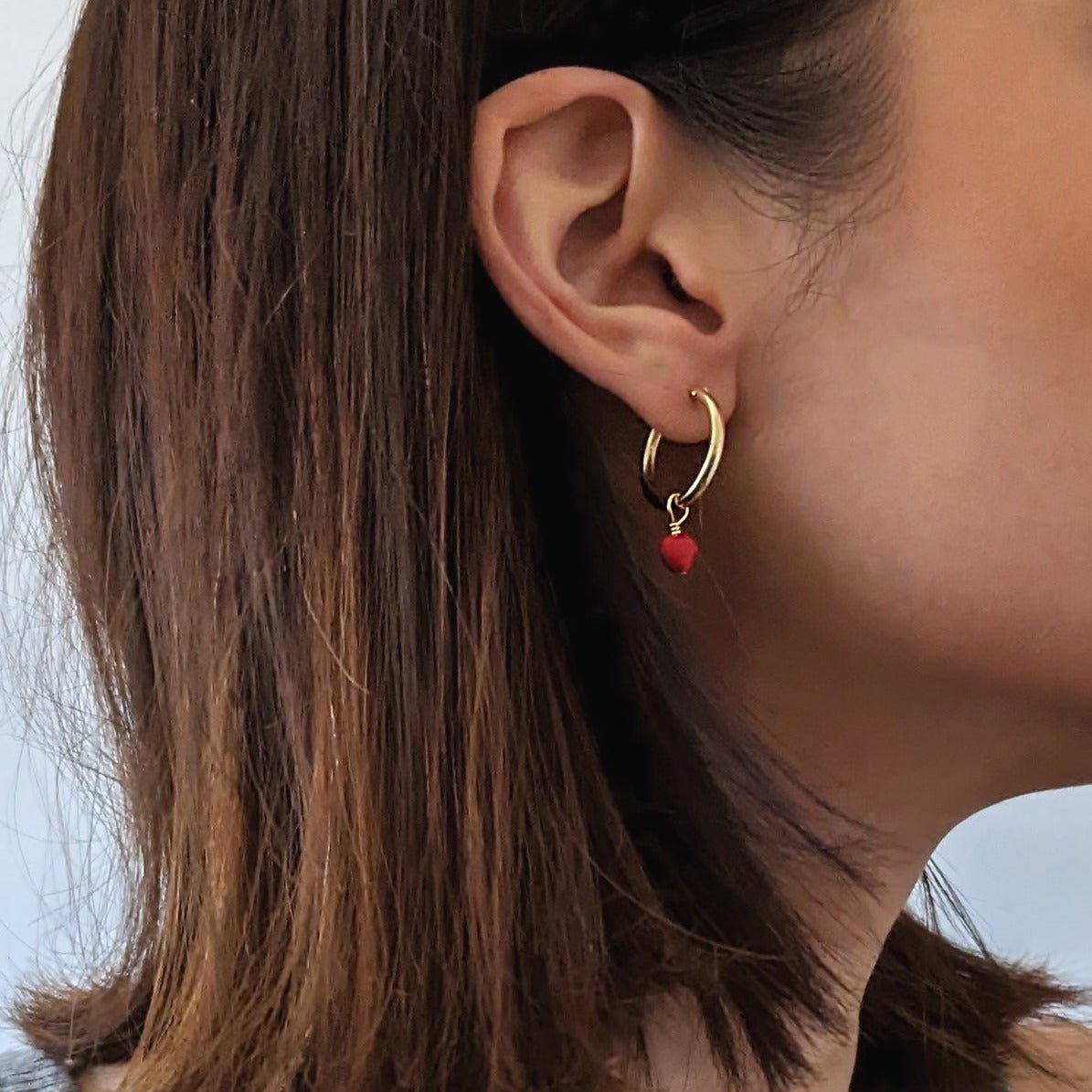 Charm Hoop Earrings | Hearts - pretti.cool
