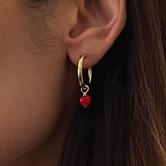Charm Hoop Earrings | Hearts - pretti.cool