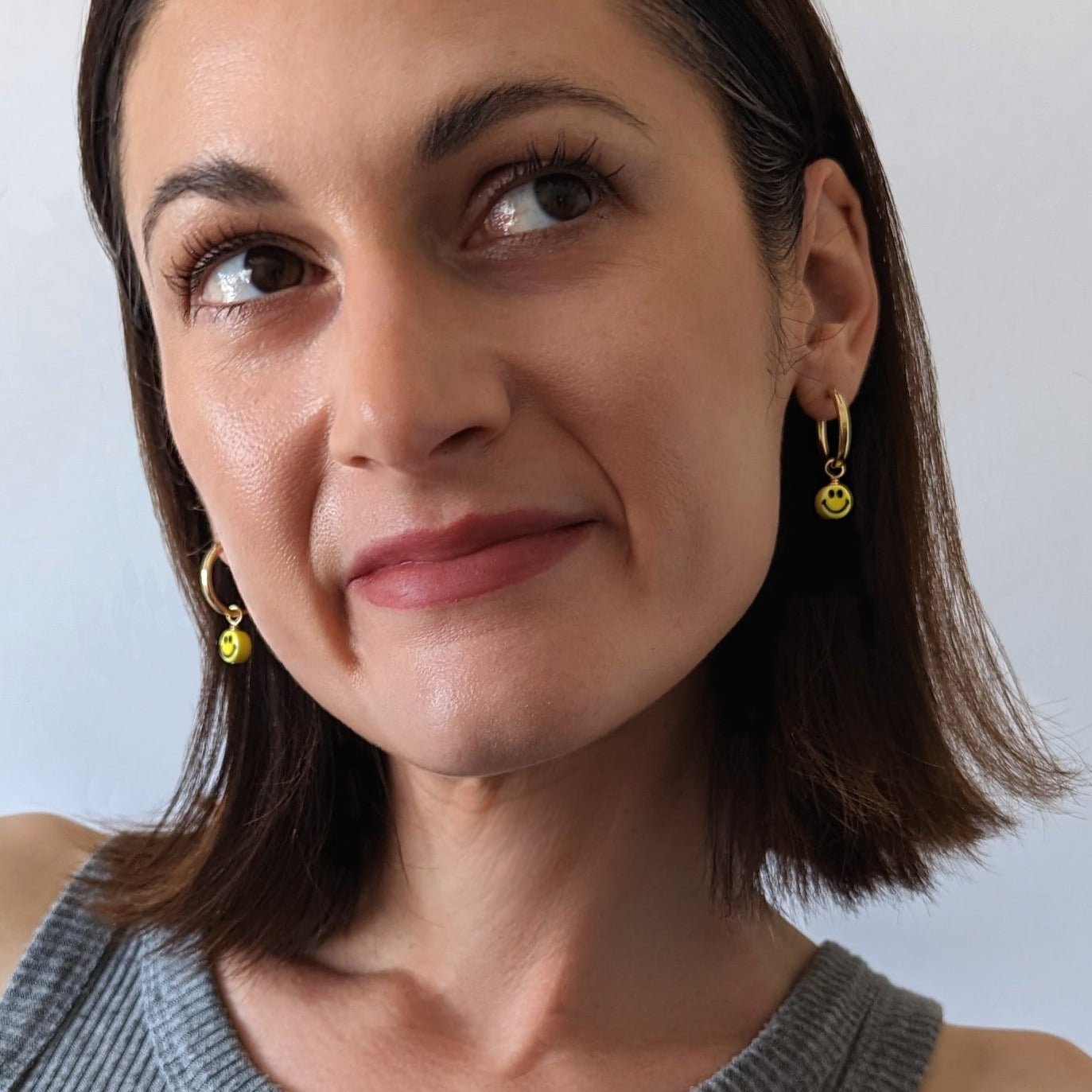 Charm Hoop Earrings | Smilies - pretti.cool