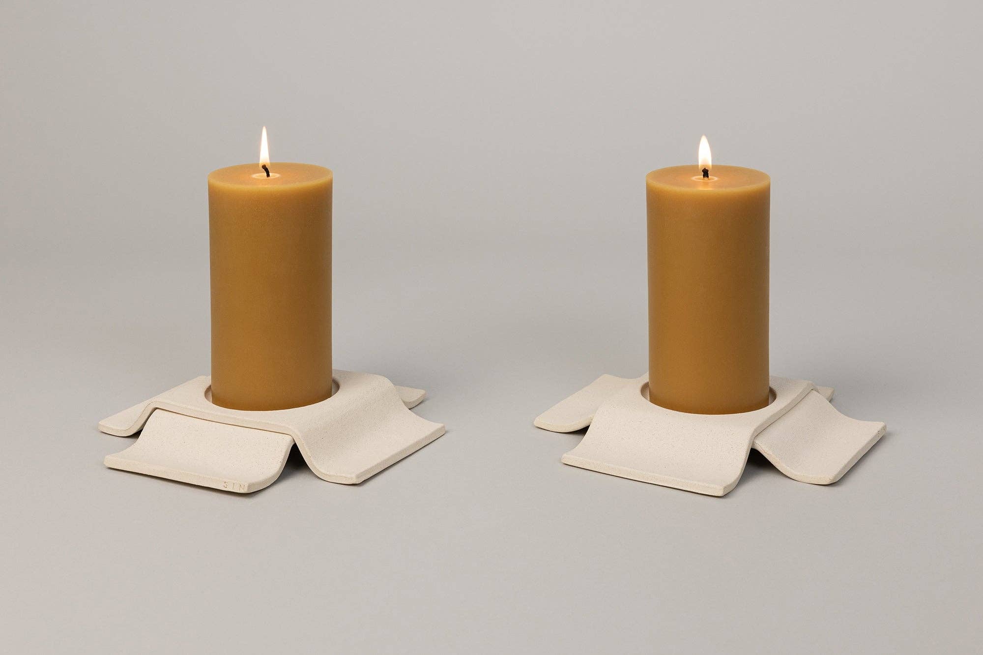 Noor Pillar Candleholder Short in Bone — Virginia Sin (6)