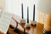 Block Candlestick Holder Set | White Terrazzo
