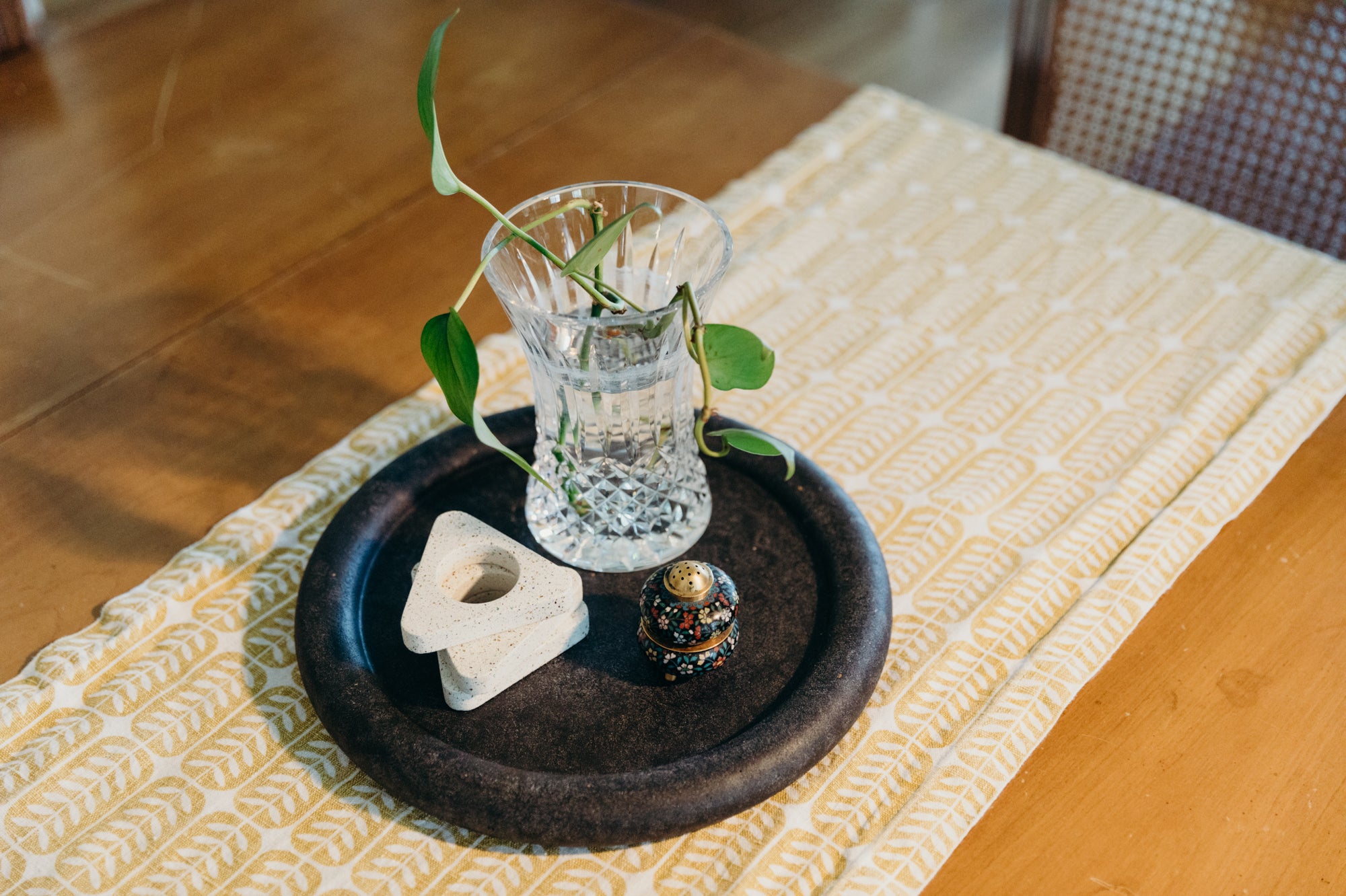Round Tray | Black Terrazzo