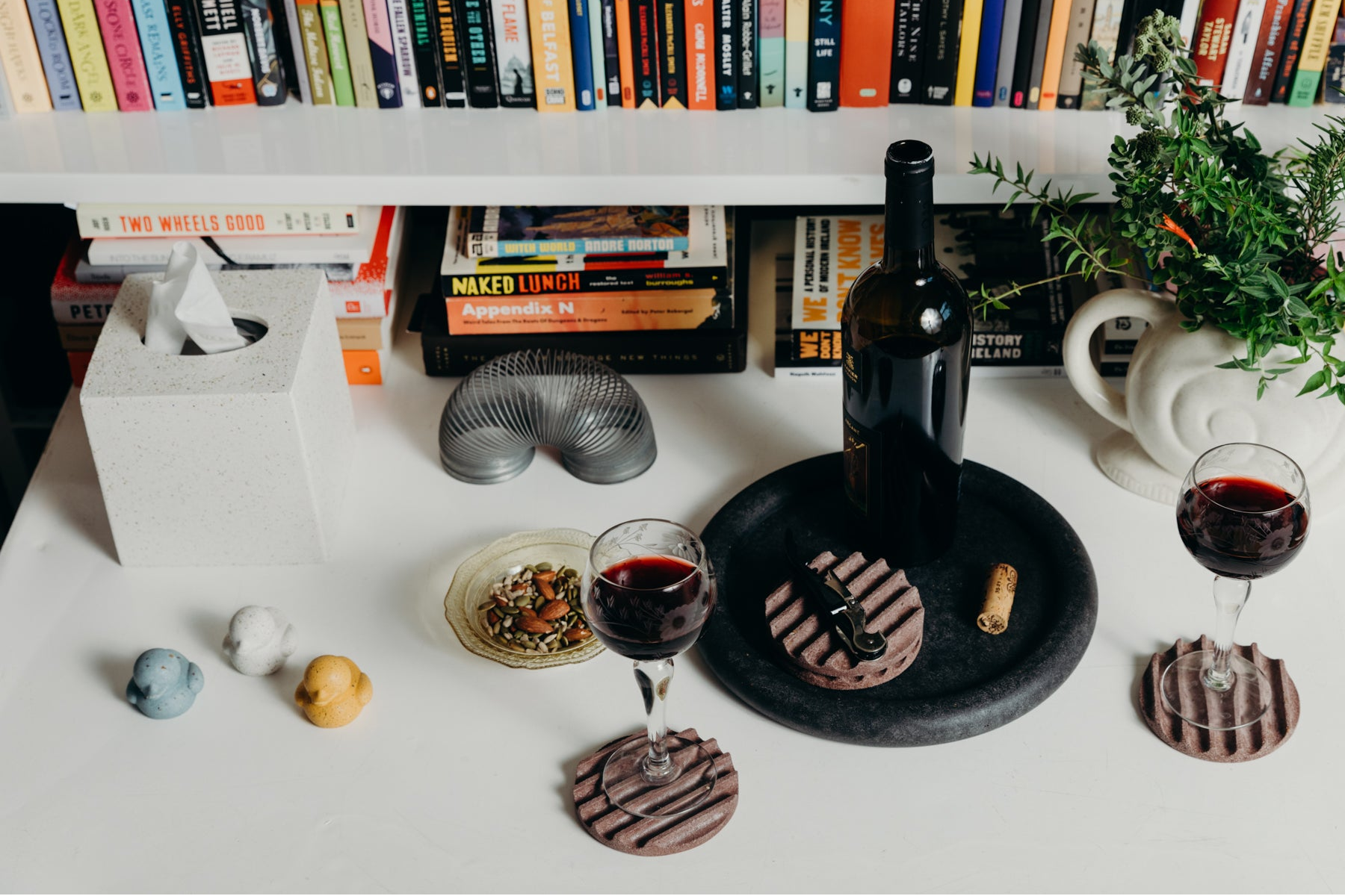 Tissue Box Cover | White Terrazzo