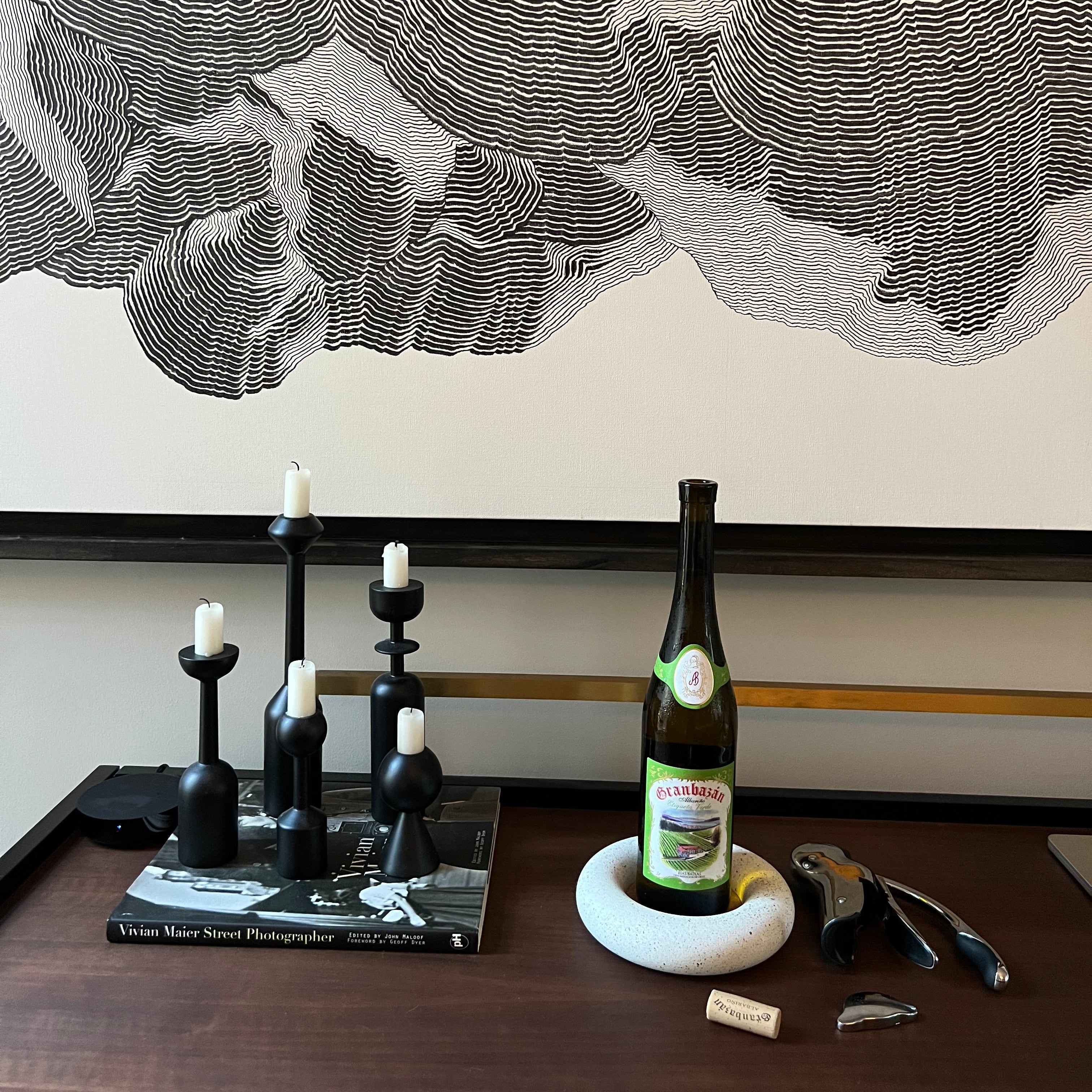 Wine Bottle Coaster | White Terrazzo