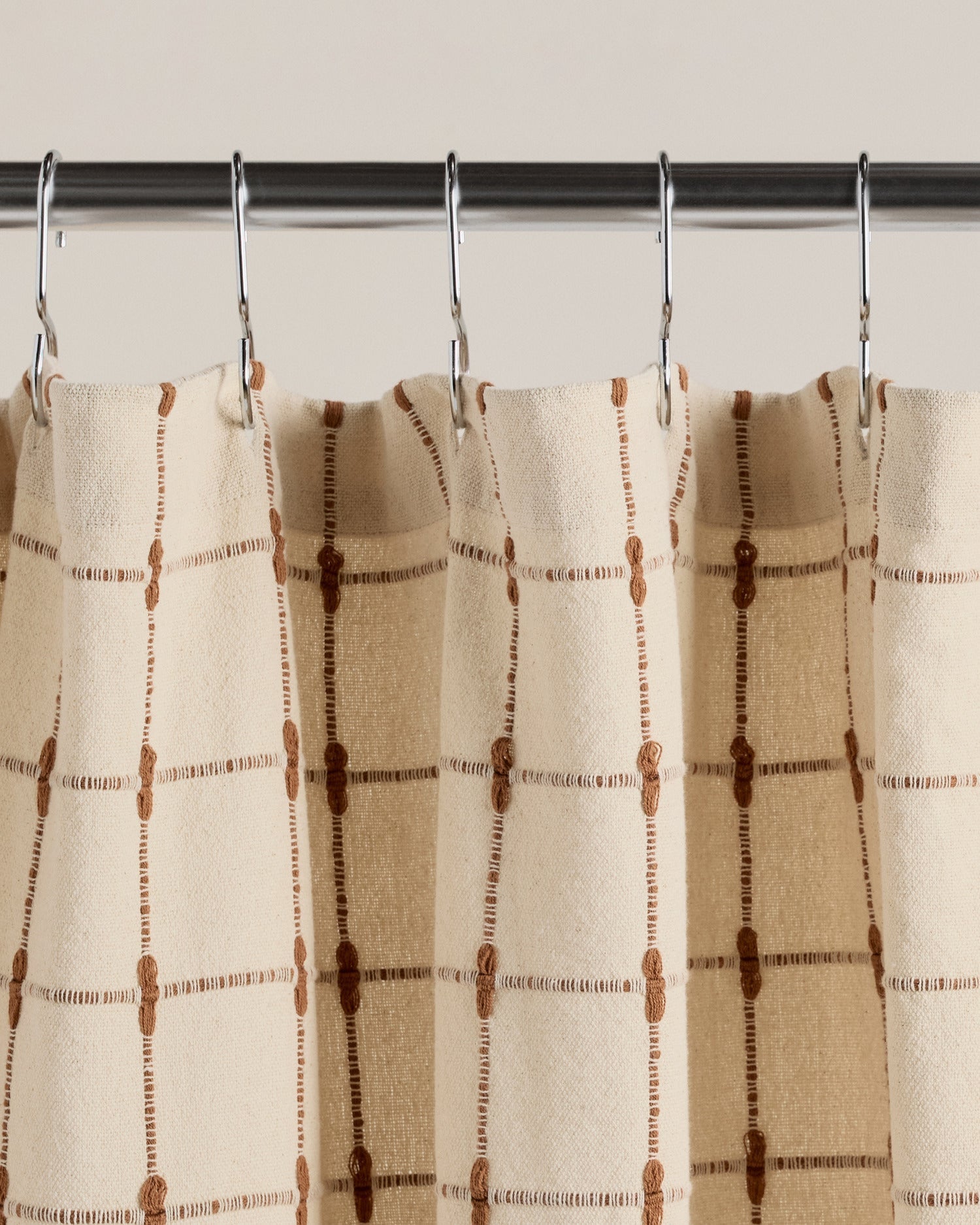Organic Oasis Shower Curtain in Natural and Tobacco by Parachute Home — view 3