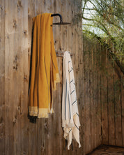Bayside Beach Towel in Marigold with Warm Grey by Parachute Home — view 5
