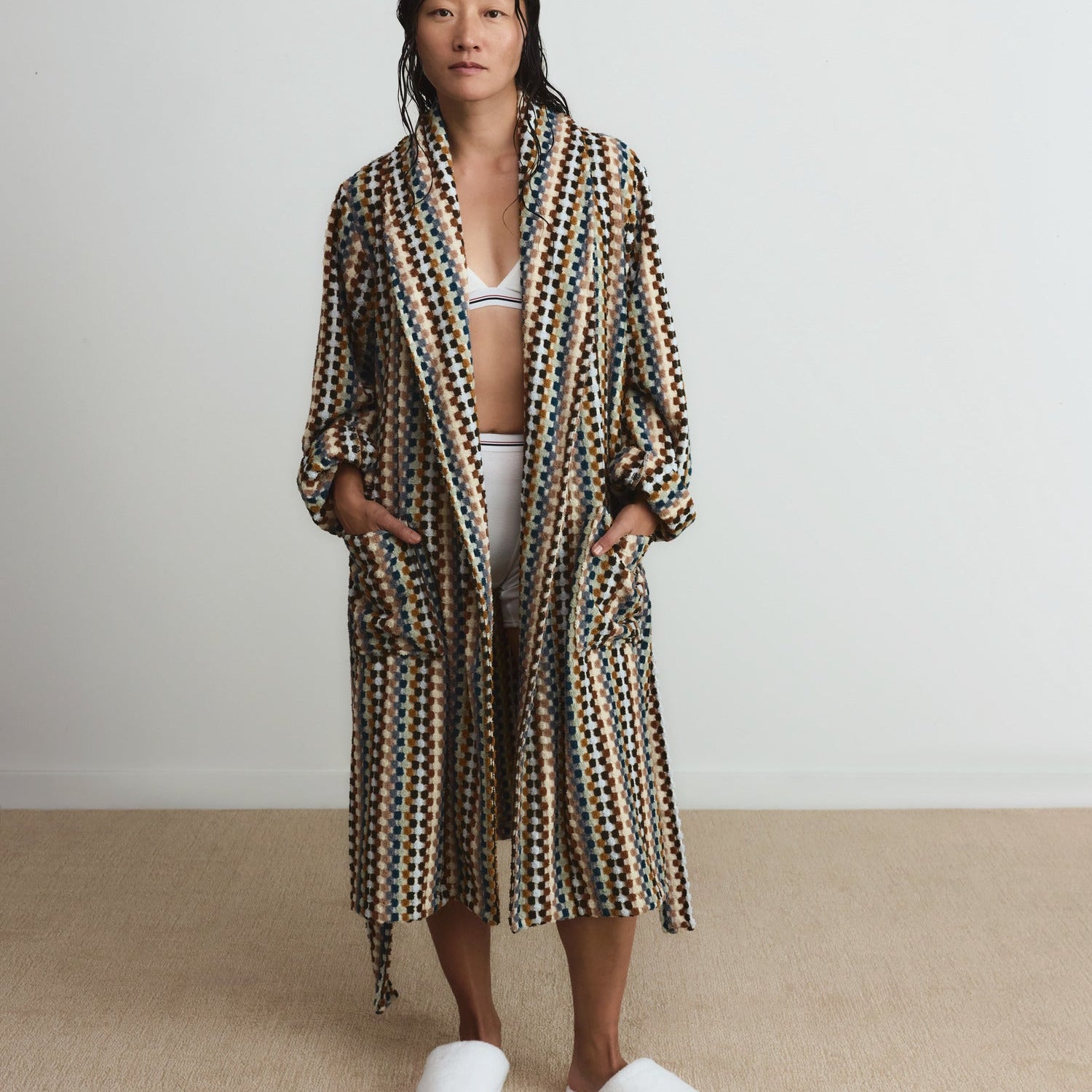 Organic Mosaic Robe in Multi by Parachute Home — view 2