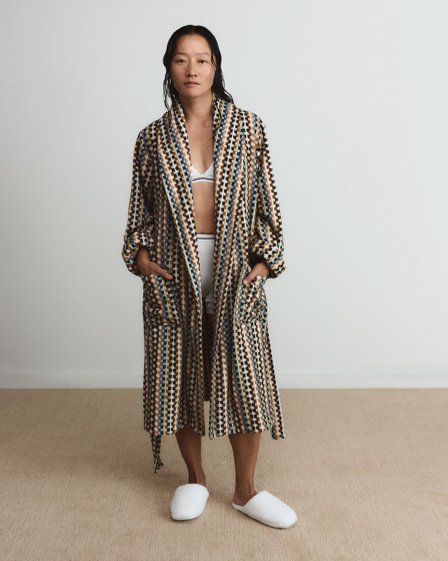 Organic Mosaic Robe in Multi by Parachute Home — view 2