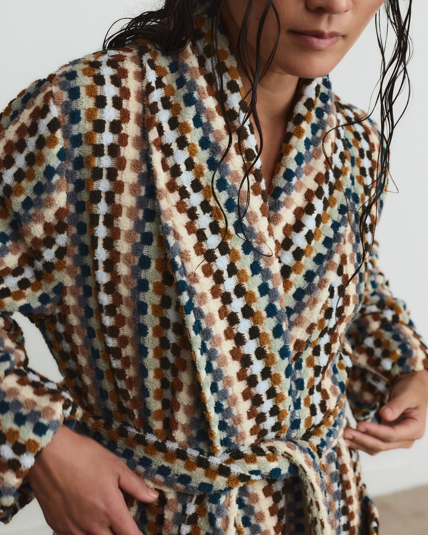 Organic Mosaic Robe in Multi by Parachute Home — view 5