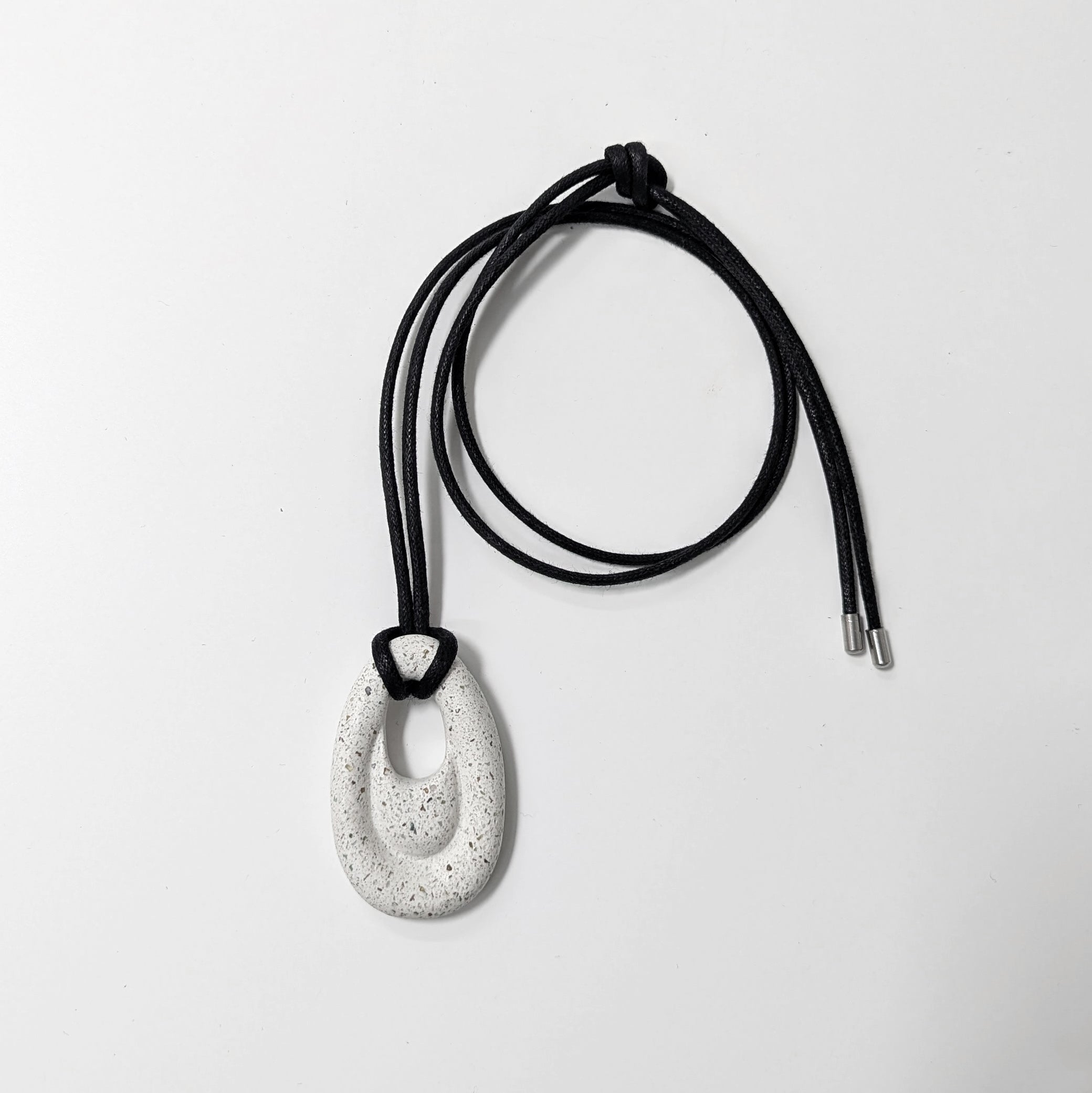 Engineered Concrete Ripple Ripple Concrete Necklace | Dark Green Terrazzo | pretti.cool – Pretti.Cool