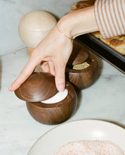 The Salt Sphere wooden salt cellar from Material, side view.