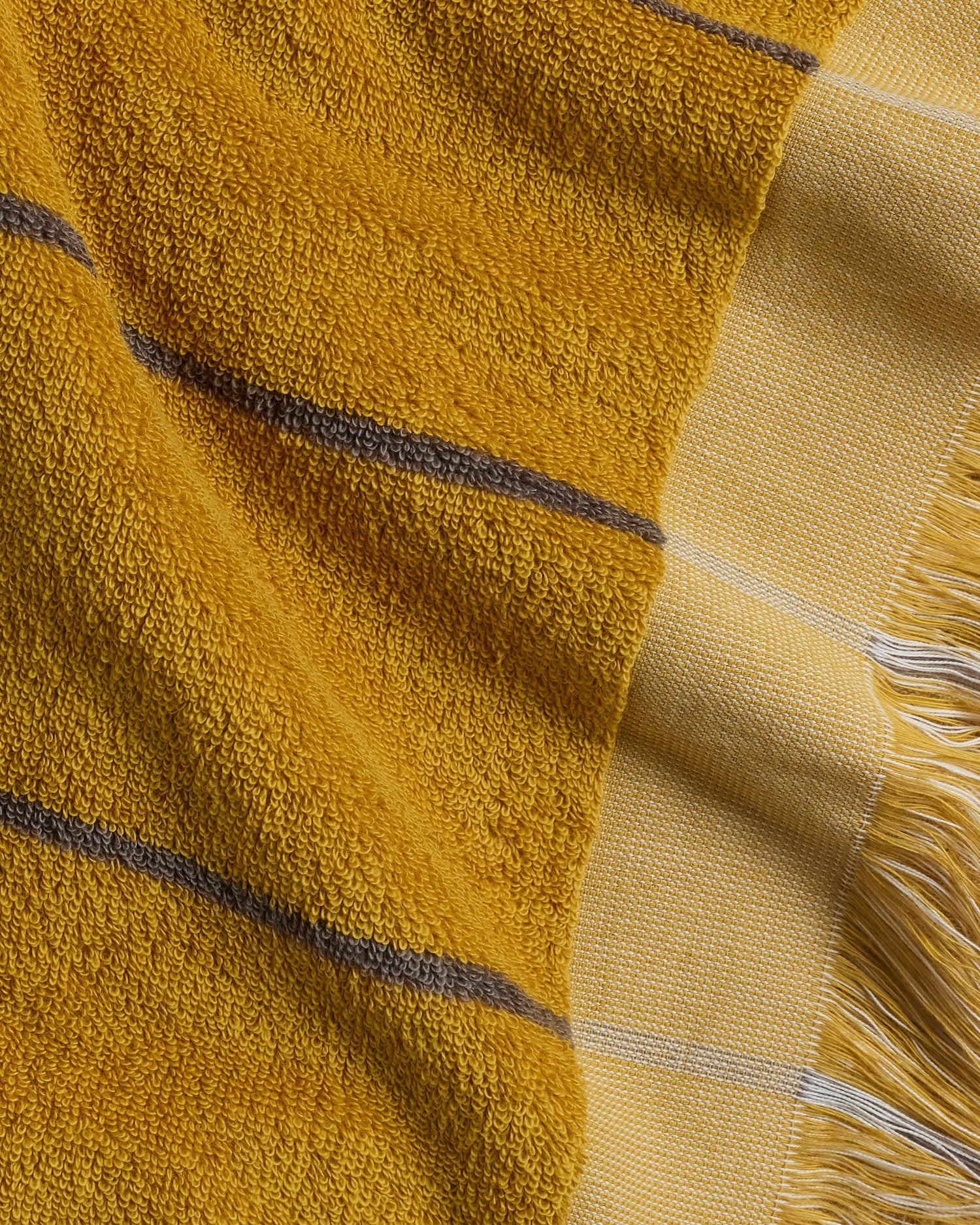Bayside Beach Towel in Marigold with Warm Grey by Parachute Home — view 3