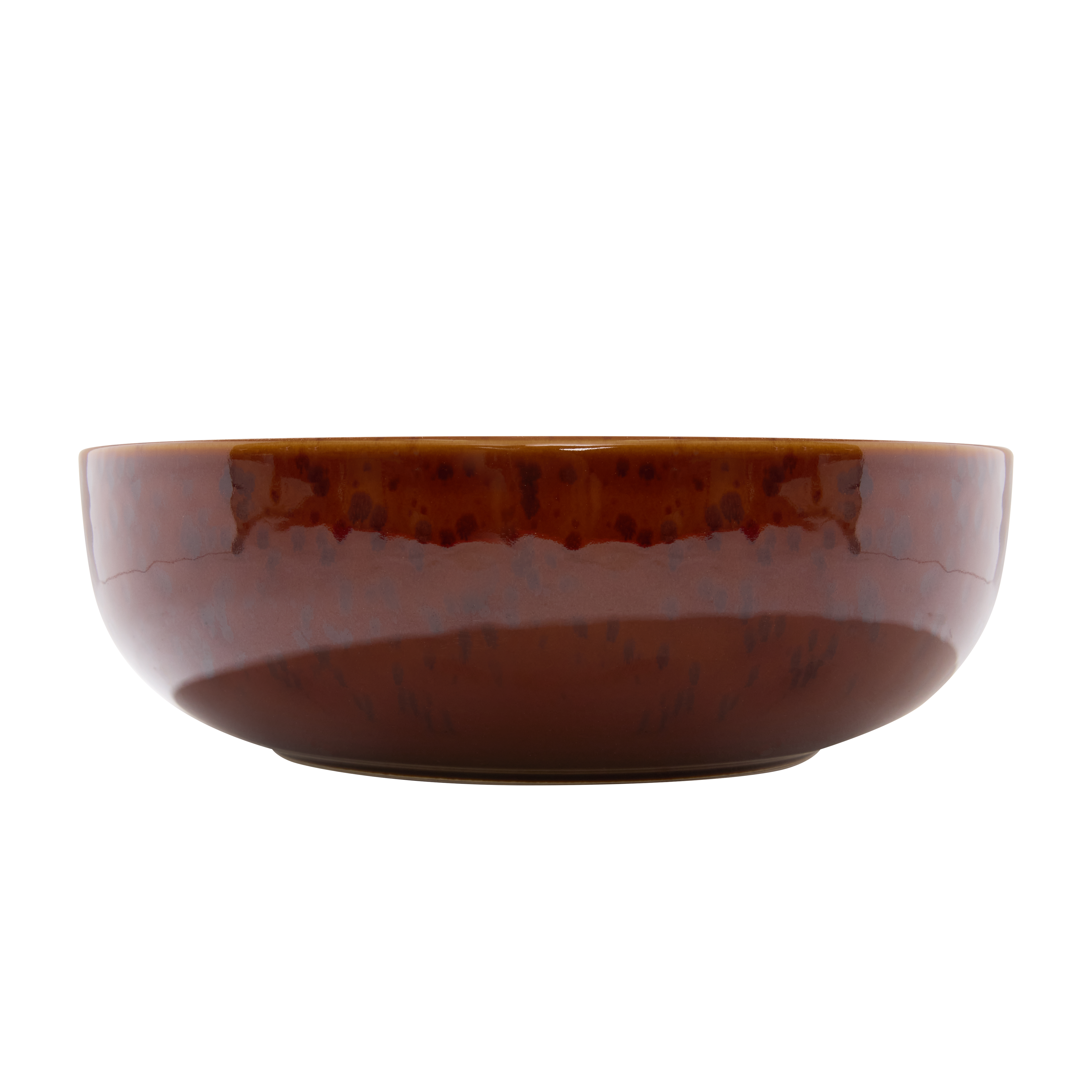 Tortoiseshell Serving Bowl — side profile showing glossy tortoiseshell glaze