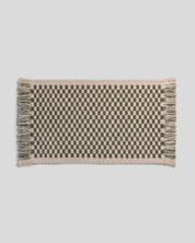 Organic Checkered Bath Rug in Natural and Thyme by Parachute Home — view 1