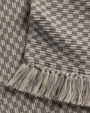 Organic Checkered Bath Rug in Pebble and Dove by Parachute Home — view 3