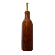 Tortoiseshell Oil Cruet — full bottle with brass pour spout