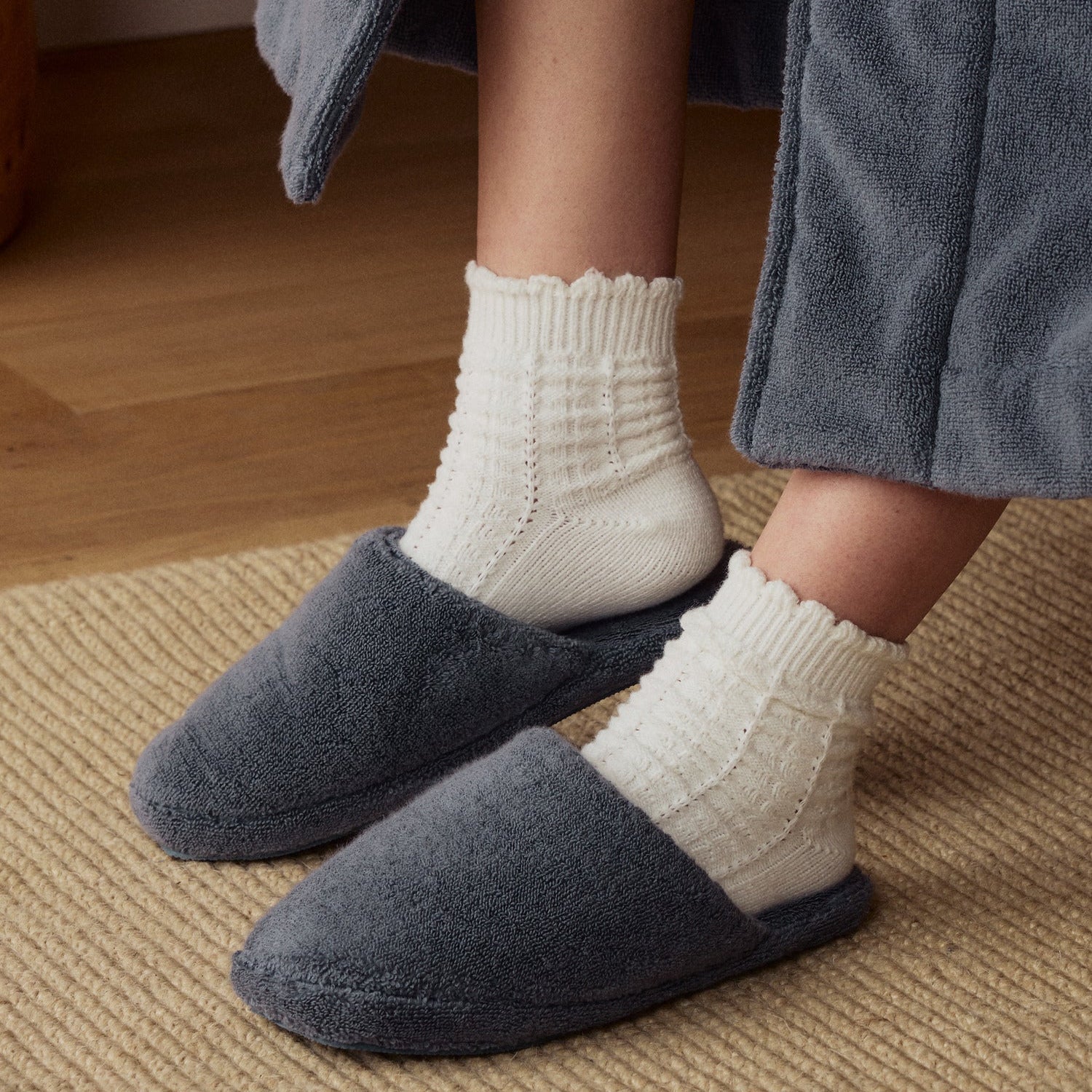 Classic Plush Slippers in Dusk by Parachute Home — view 2