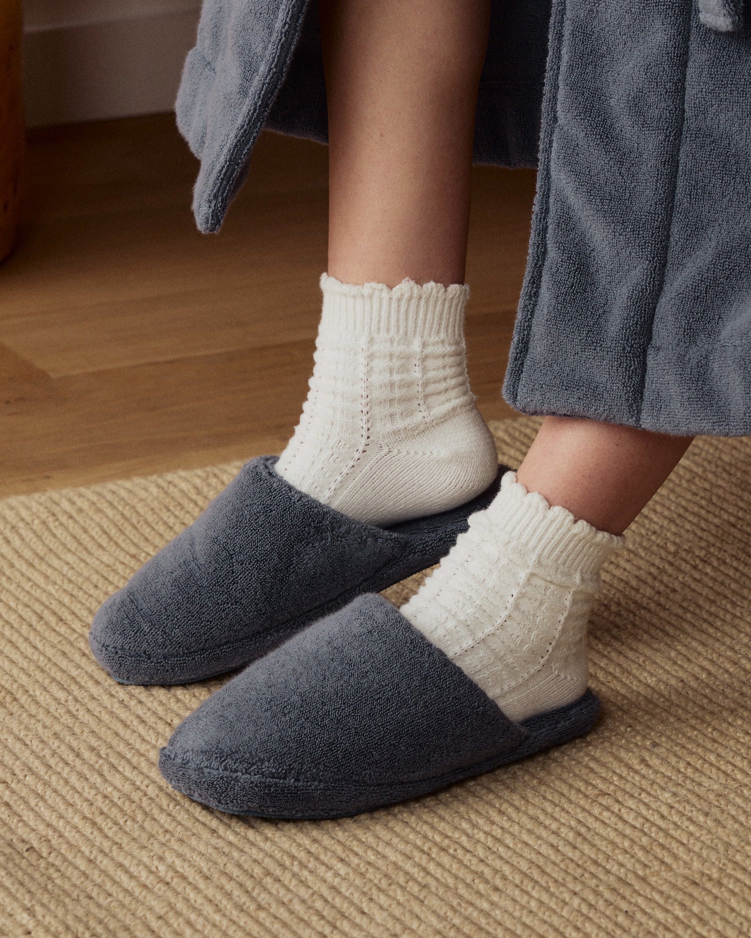 Classic Plush Slippers in Dusk by Parachute Home — view 2