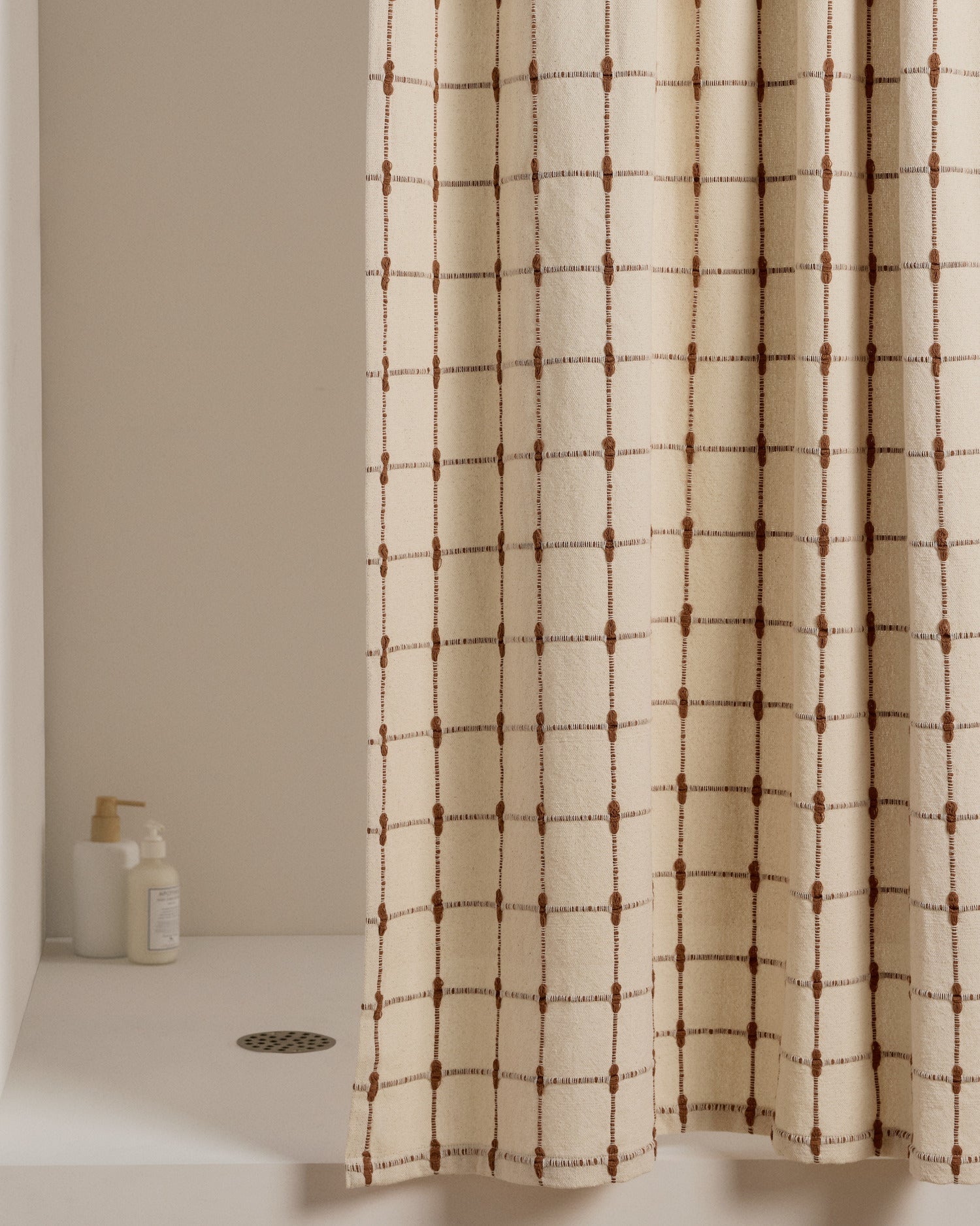 Organic Oasis Shower Curtain in Natural and Tobacco by Parachute Home — view 1