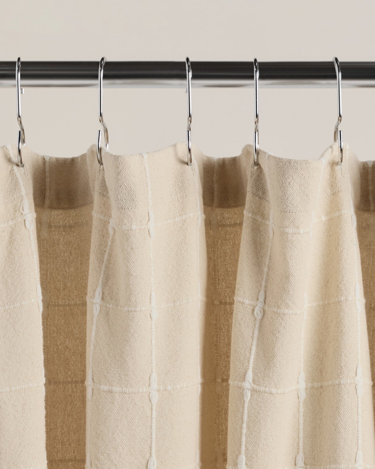 Organic Oasis Shower Curtain in White and Natural by Parachute Home — view 3