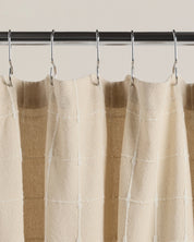 Organic Oasis Shower Curtain in White and Natural by Parachute Home — view 3