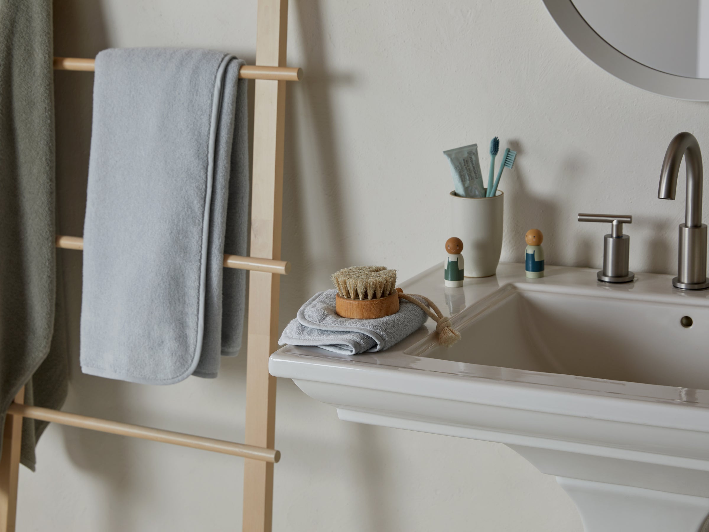 Organic Baby Washcloth in Sky by Parachute Home — view 2