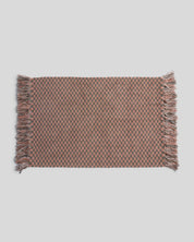 Organic Checkered Bath Rug in Moss and Adobe by Parachute Home — view 1