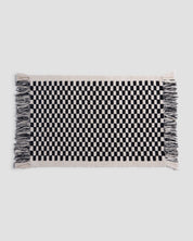 Organic Checkered Bath Rug in Natural and Black by Parachute Home — view 1