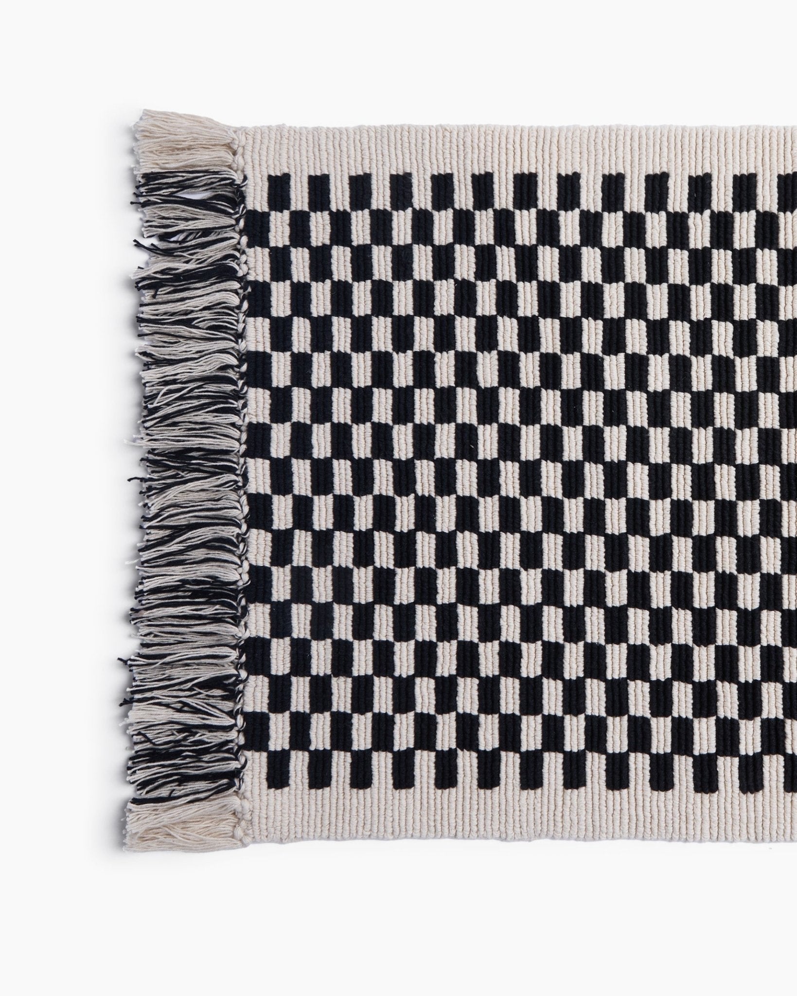 Organic Checkered Bath Rug | Natural and Black - Pretti.Cool
