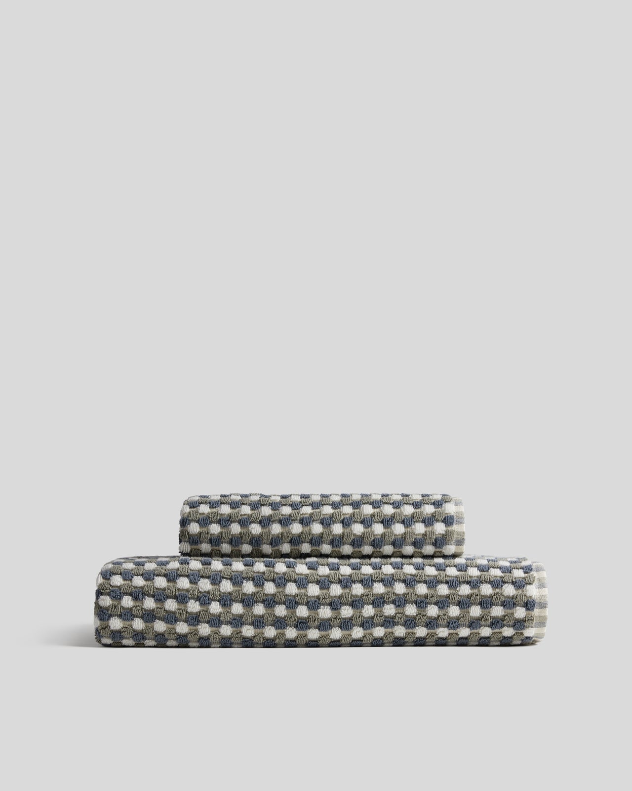 Organic Cotton Mosaic Towels in Moss and Dusk by Parachute Home — view 1