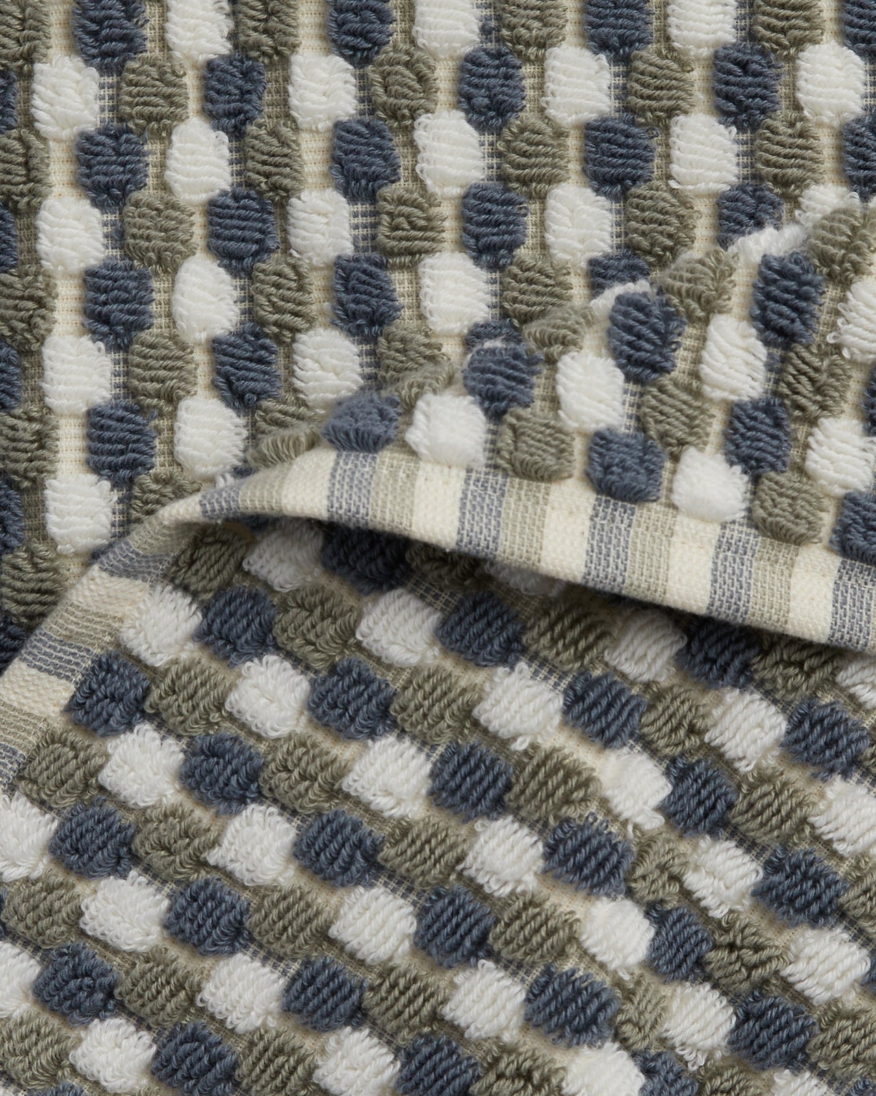 Organic Cotton Mosaic Towels in Moss and Dusk by Parachute Home — view 3
