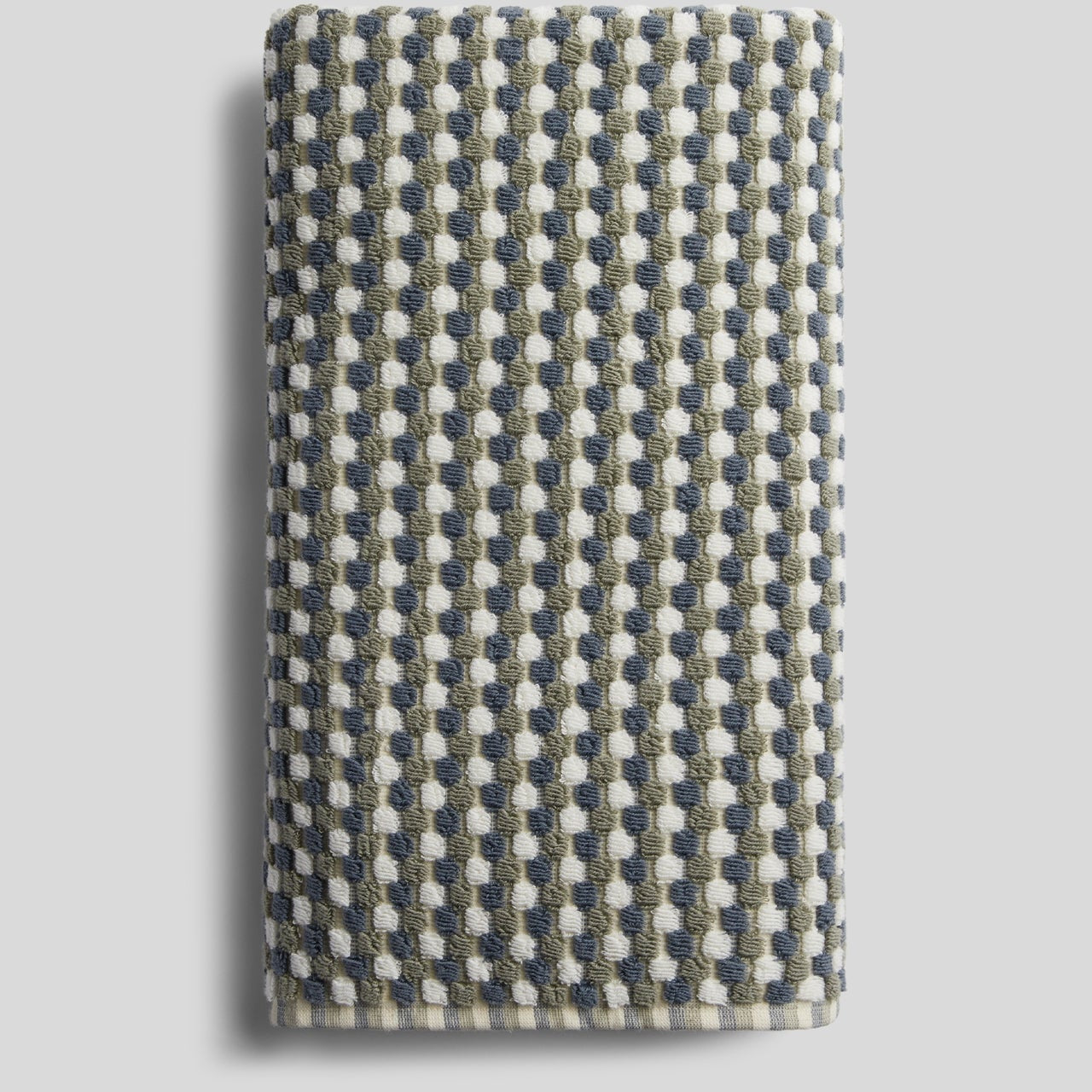 Organic Cotton Mosaic Towels in Moss and Dusk by Parachute Home — view 6