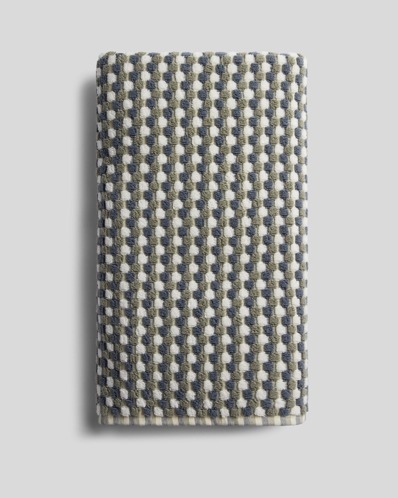 Organic Cotton Mosaic Towels in Moss and Dusk by Parachute Home — view 6