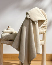 Organic Hooded Baby Towel with Ears in Natural by Parachute Home — view 4