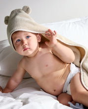 Organic Hooded Baby Towel with Ears in Natural by Parachute Home — view 2