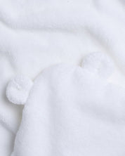 Organic Hooded Baby Towel with Ears in White by Parachute Home — view 4