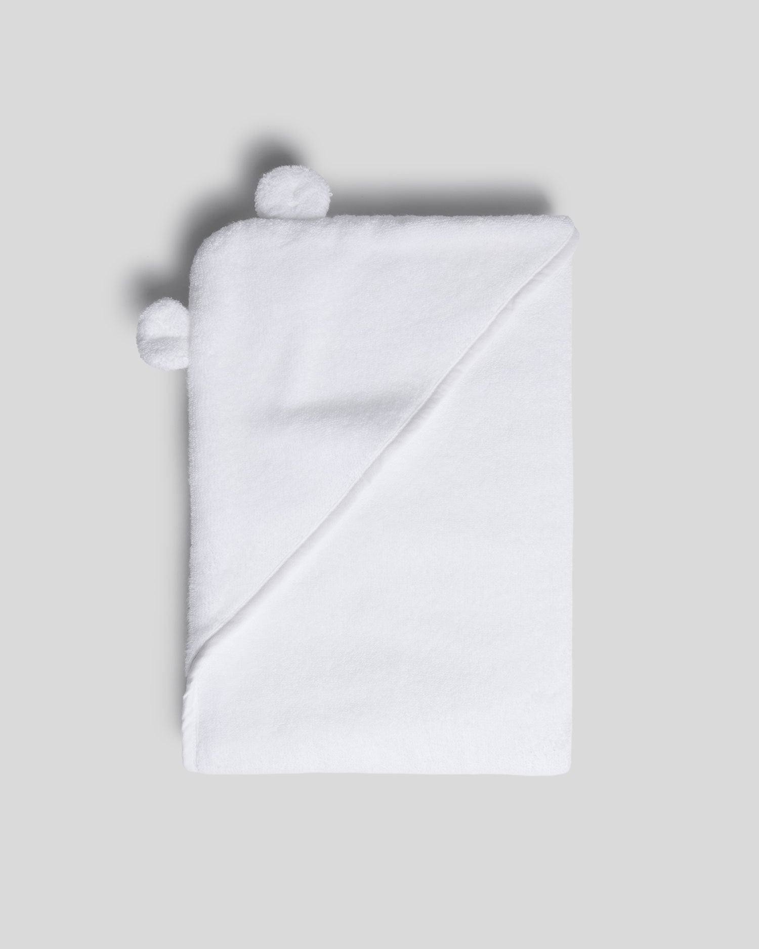 Organic Hooded Baby Towel with Ears in White by Parachute Home — view 1