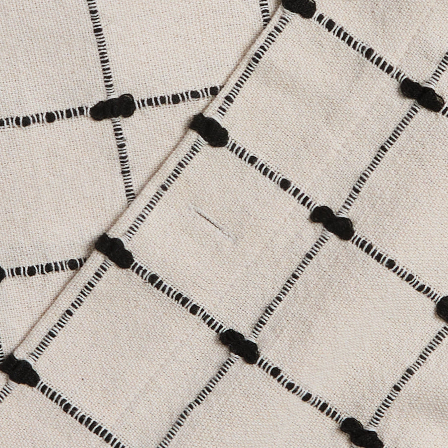 Organic Oasis Shower Curtain in Natural with Soft Black by Parachute Home — view 3