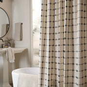 Organic Oasis Shower Curtain in Natural with Soft Black by Parachute Home — view 4