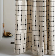 Organic Oasis Shower Curtain in Natural with Soft Black by Parachute Home — view 1
