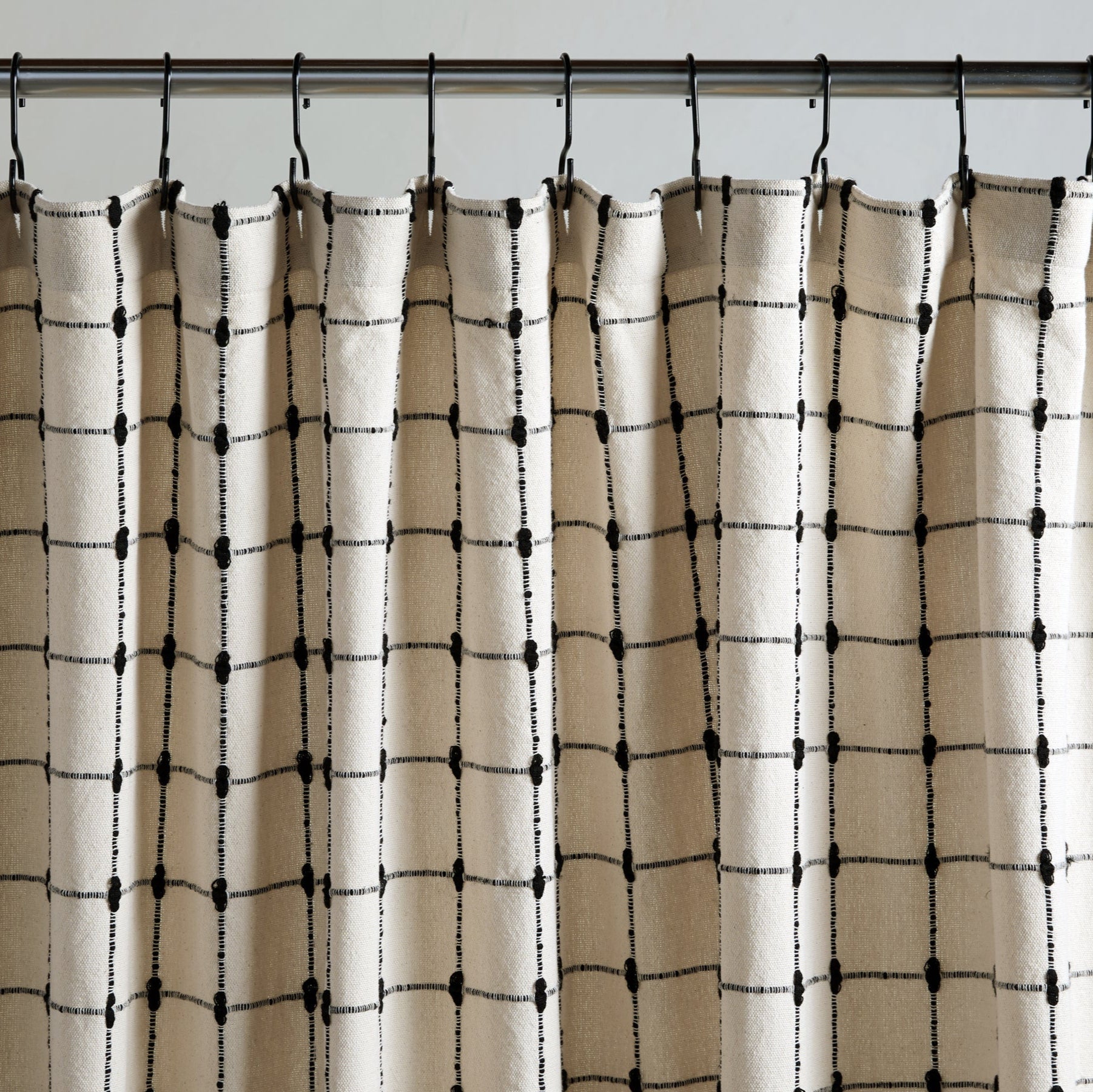 Organic Oasis Shower Curtain in Natural with Soft Black by Parachute Home — view 2