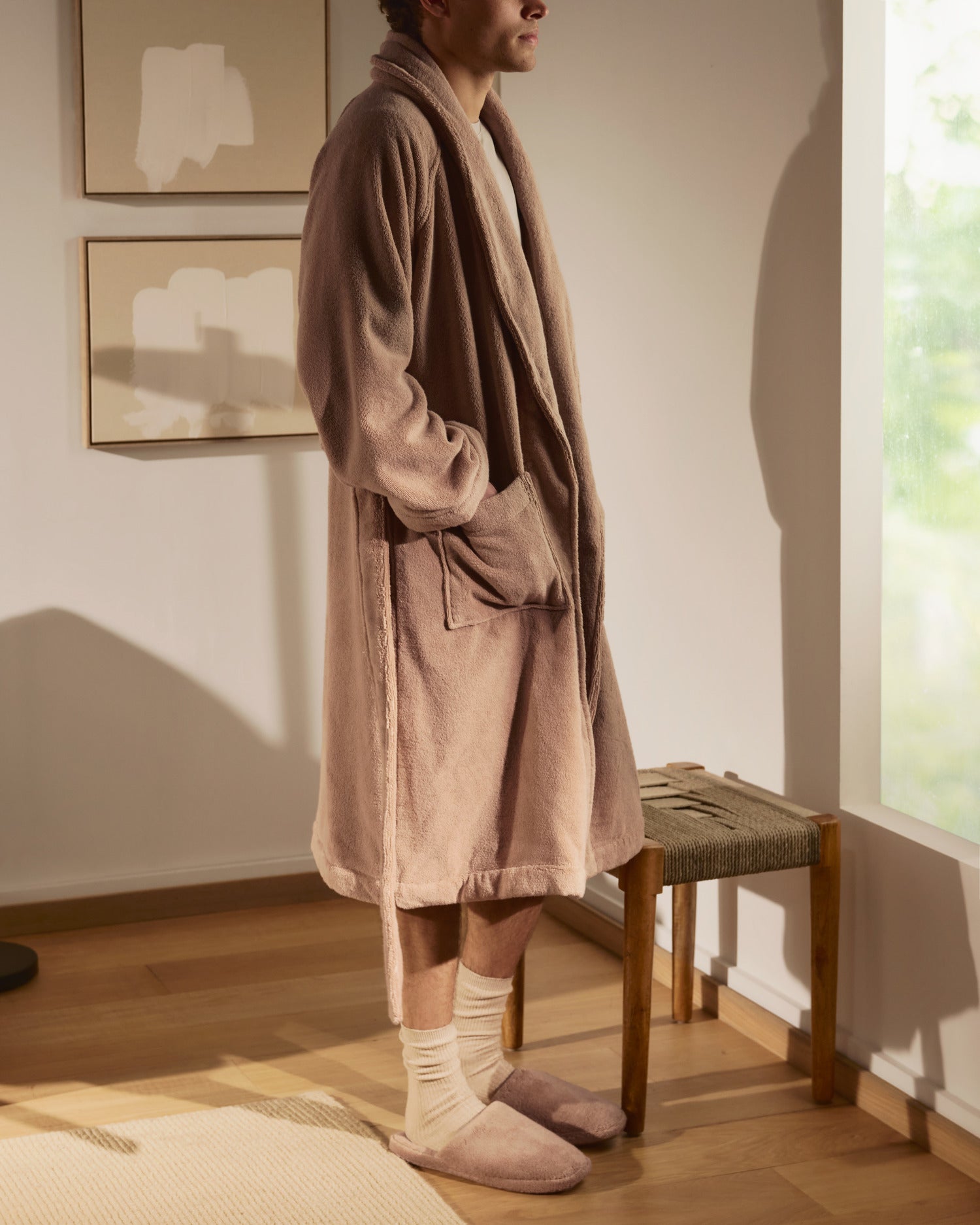 Classic Plush Robe in Adobe by Parachute Home — view 3