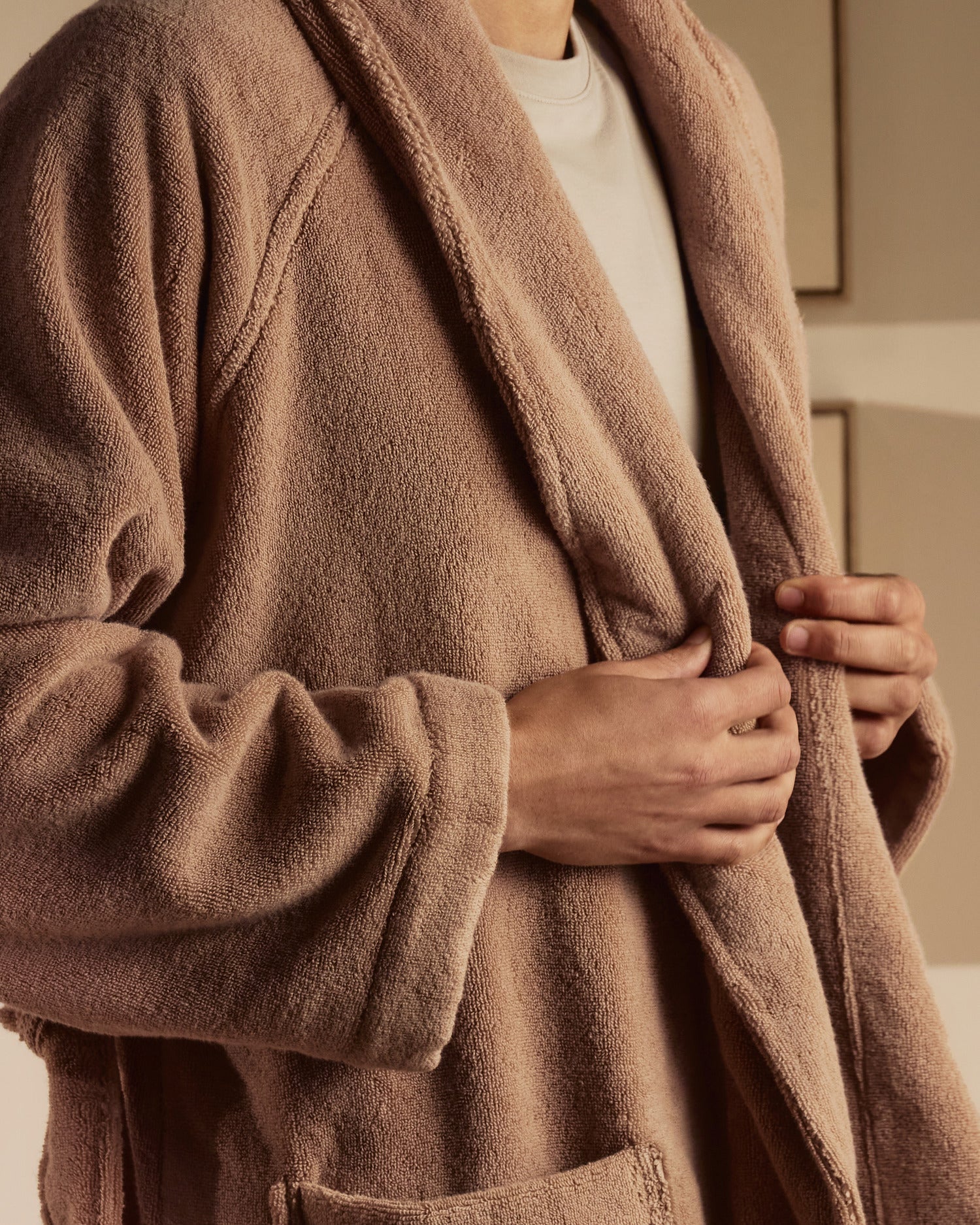 Classic Plush Robe in Adobe by Parachute Home — view 2