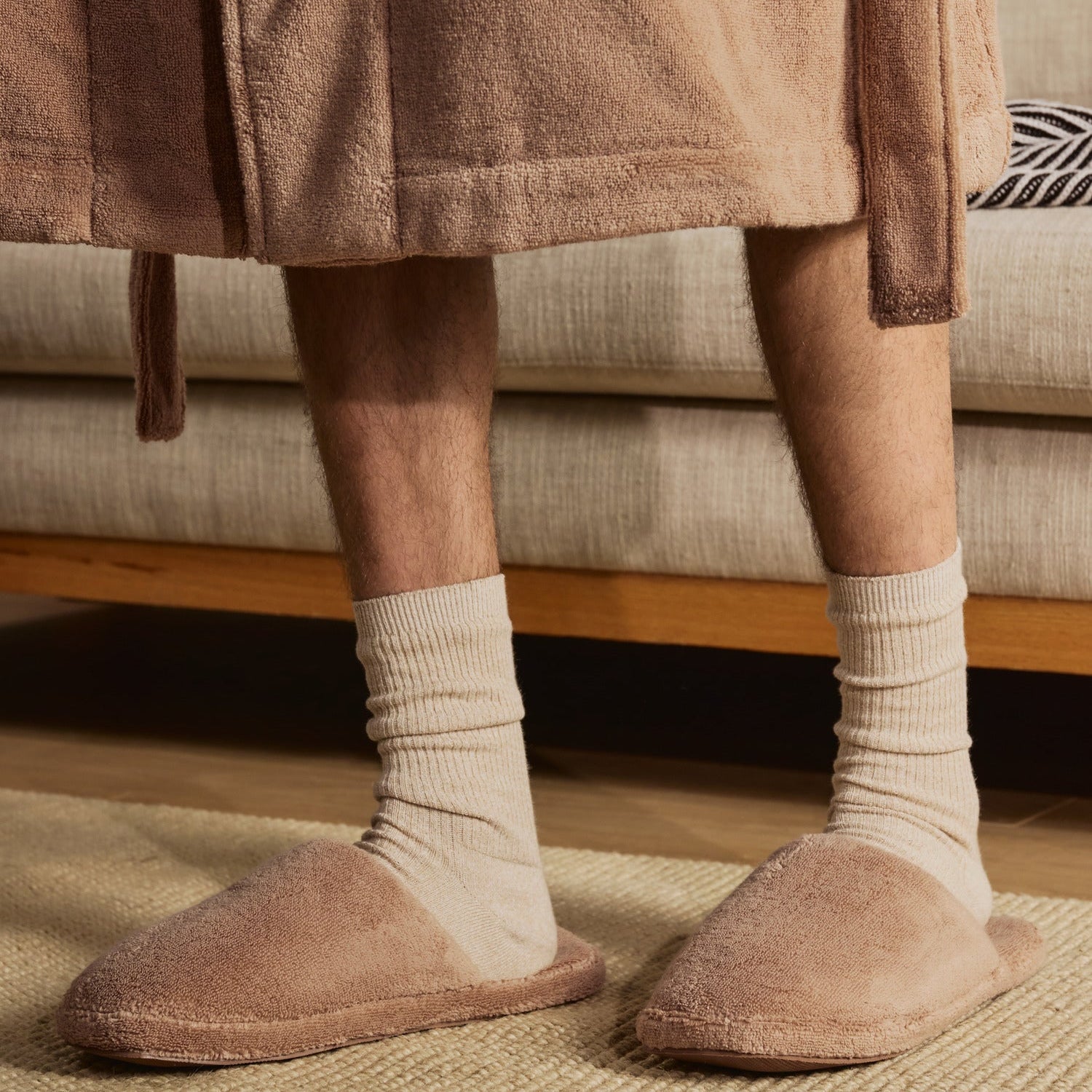 Classic Plush Slippers in Adobe by Parachute Home — view 2