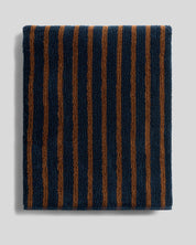 Organic Resort Stripe Towels in Ink with Tobacco by Parachute Home — view 9