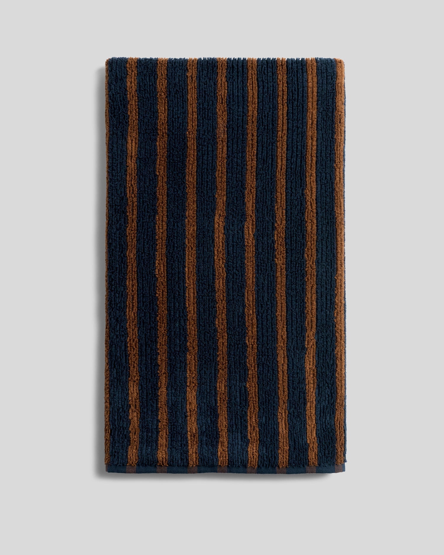 Organic Resort Stripe Towels in Ink with Tobacco by Parachute Home — view 8