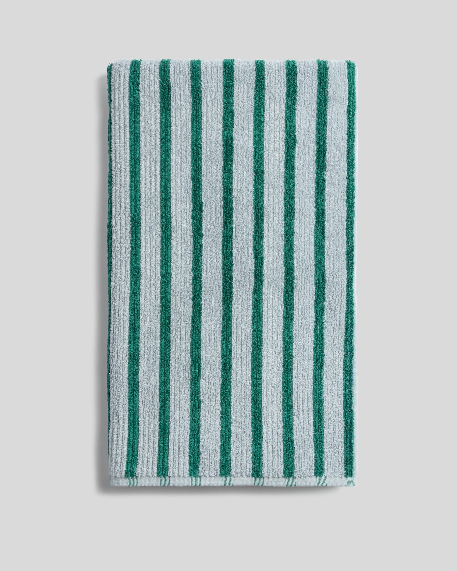 Organic Resort Stripe Towels in Sky with Malachite by Parachute Home — view 8